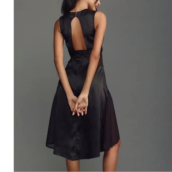 NWT Anthropologie Sheer Harness Dress Slip Dress Blk V Neck SZ M Whimsy Goth Y2K - Picture 2 of 6